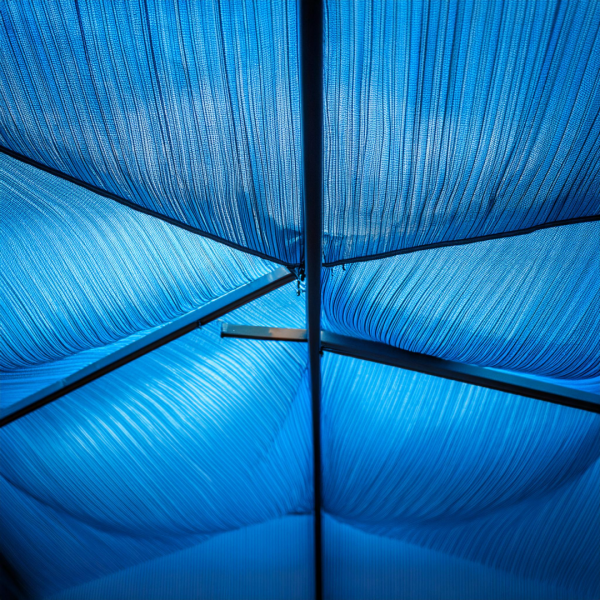 New! PVC SHADECLOTH COMBO-  BLUE CHECKERS